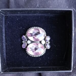 NICKY BUTLER EXCLUSIVE RAJ COLLECTION -TWO HUGE EAST WEST ROSE AMETHYSTS Size 6